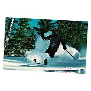 Skiing Maines Deep Powder Saddleback Rangeley Postcard Vintage Bromley USA